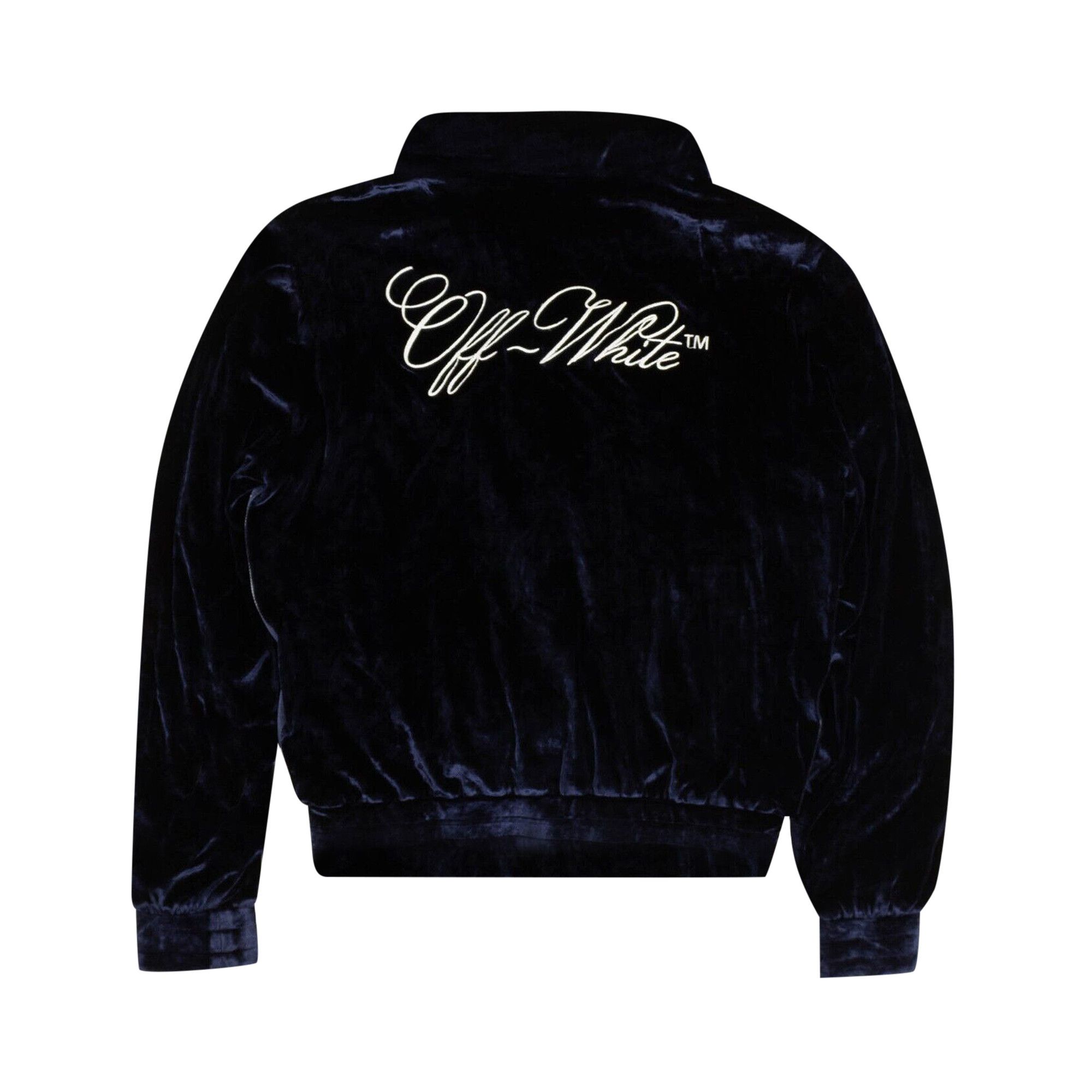 Buy Off White Velour Track Jacket Blue OWVL012F20FAB0014501 GOAT UK