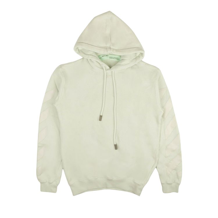 Off White Diag Long Hoodie White