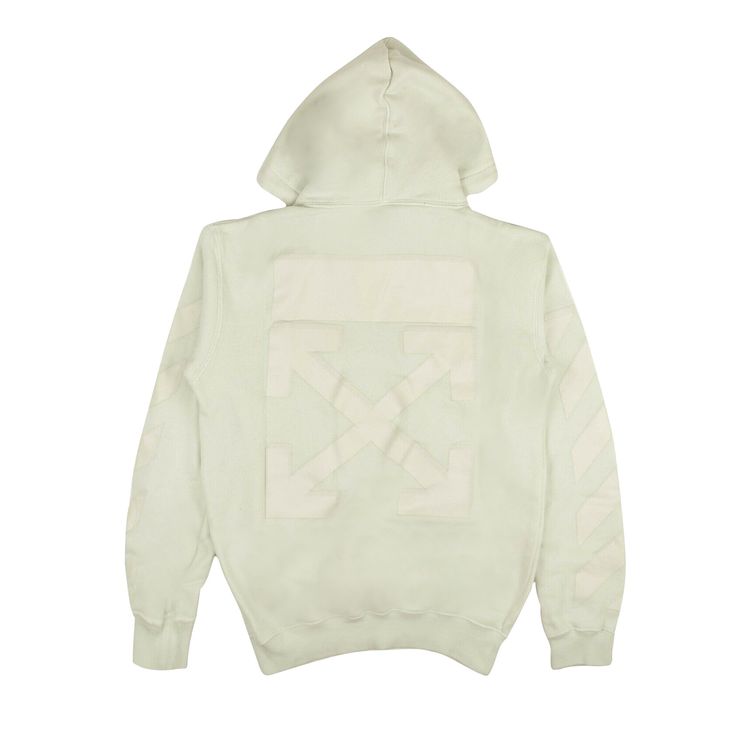 Off White Diag Long Hoodie White