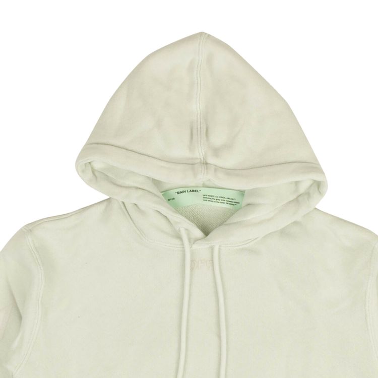 Off White Diag Long Hoodie White