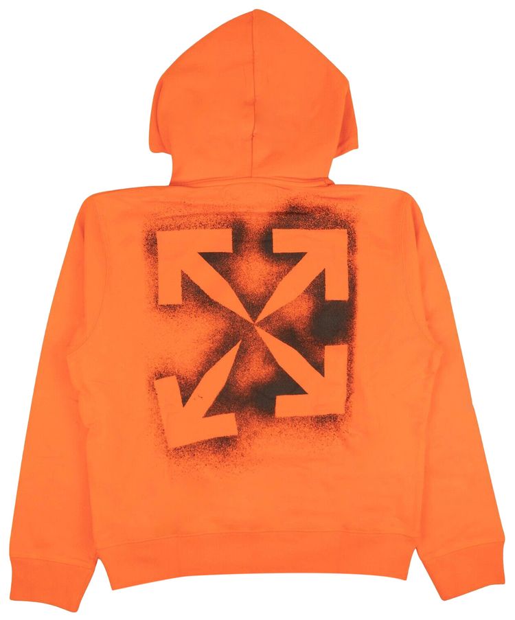 Off White Stencil Slim Hoodie Orange
