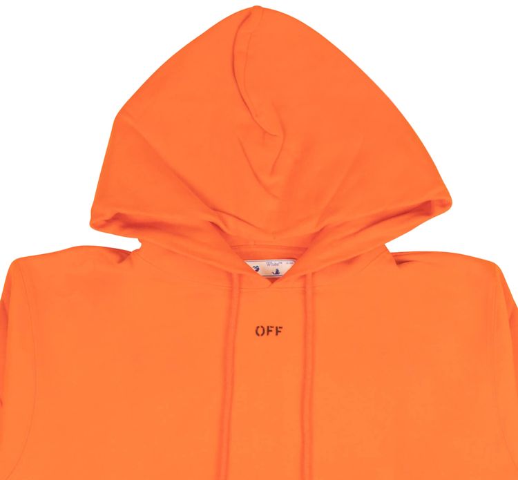 Off White Stencil Slim Hoodie Orange