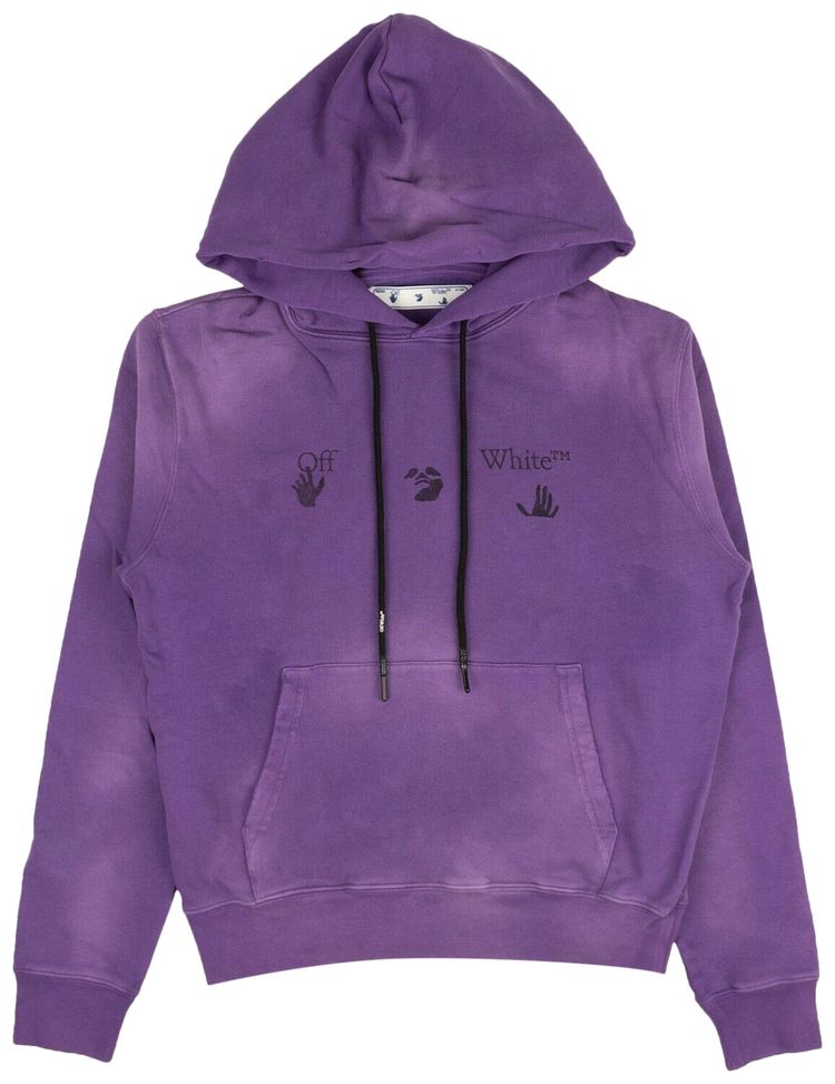 Off White Logo Vintage Slim Hoodie Purple