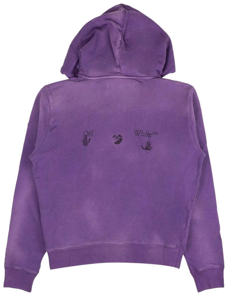 Off White Logo Vintage Slim Hoodie Purple