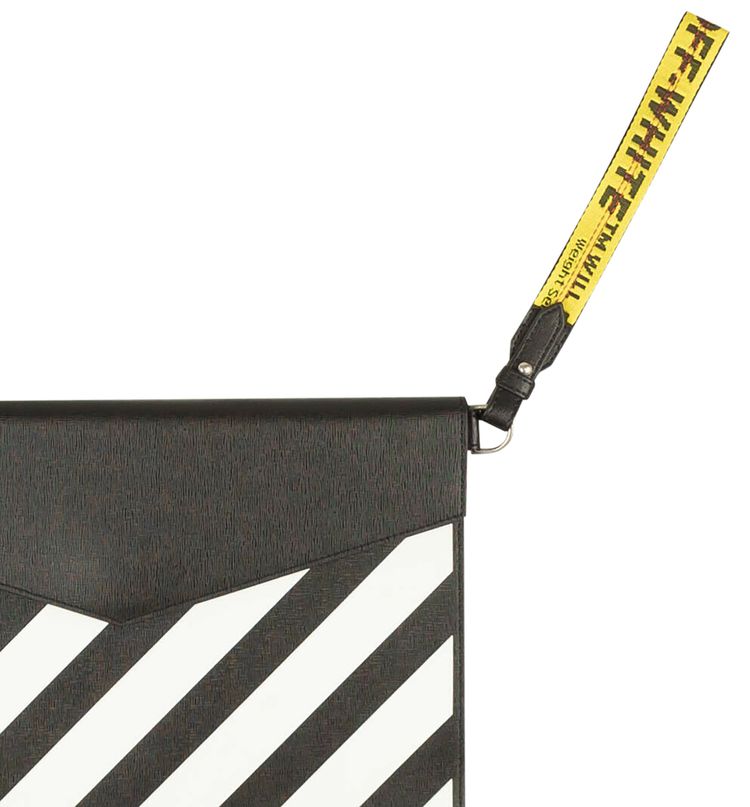 Off White Diag Flat Pouch Black