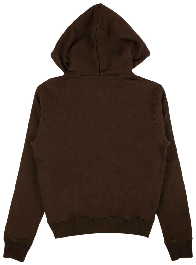 Off White Logo Slim Hooded Sweatshirt Brown