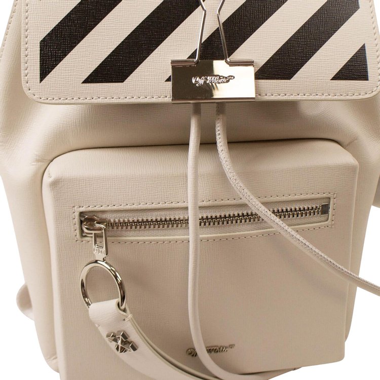 Off White Diag Binder Backpack White