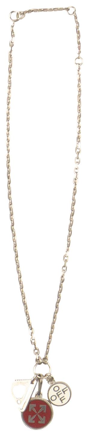 Off White Multicharm Necklace RedWhite