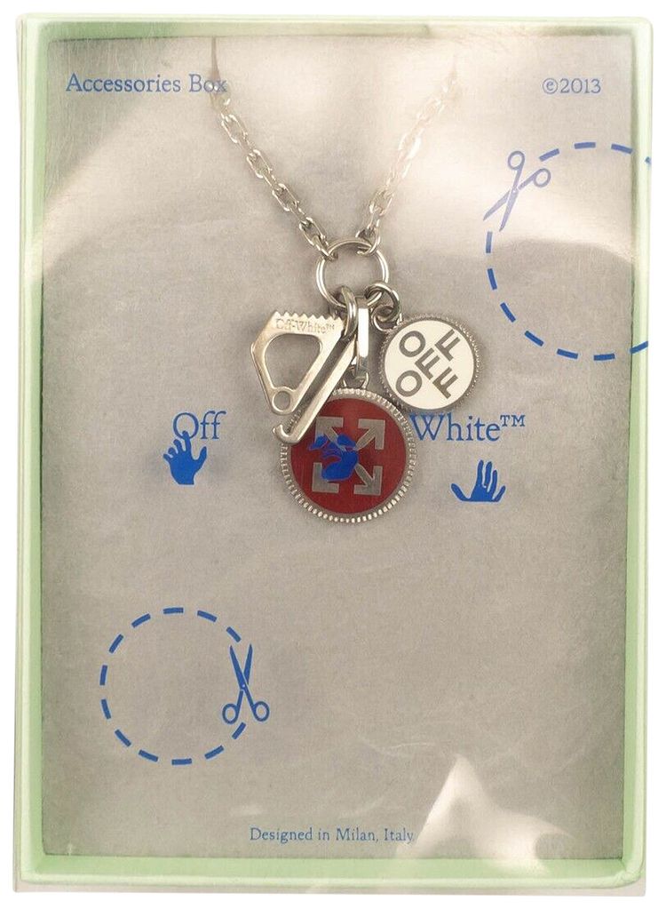 Off White Multicharm Necklace RedWhite