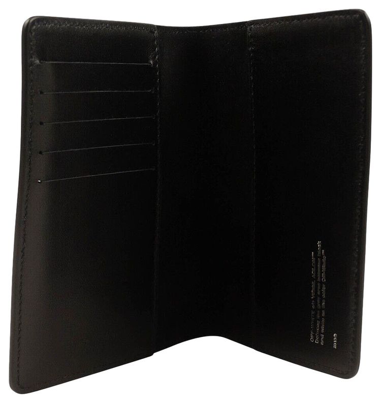 Off White Quote Passport Holder Black