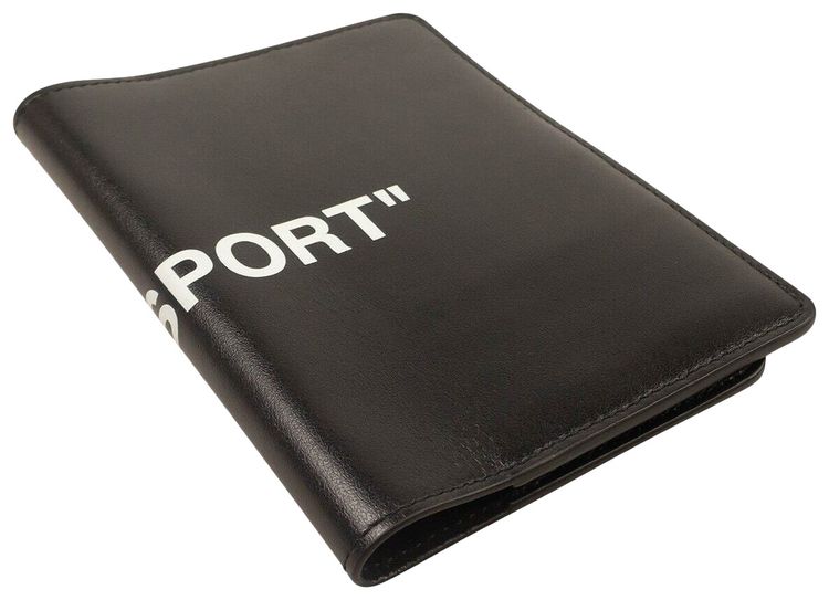 Off White Quote Passport Holder Black