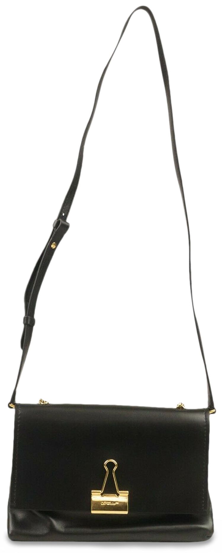 Off White Soft Medium Paperclip Bag Black