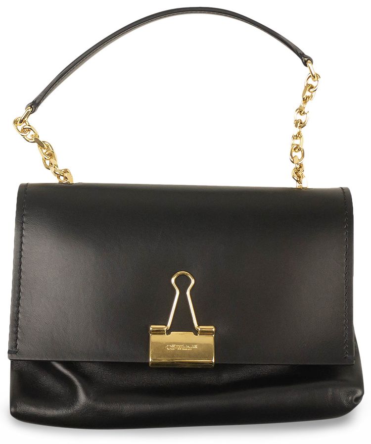 Off White Soft Medium Paperclip Bag Black