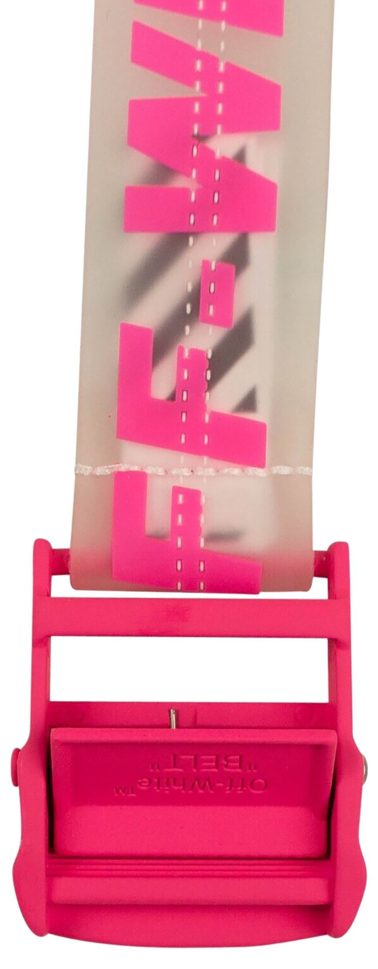 Off White Rubber Industrial Belt Pink