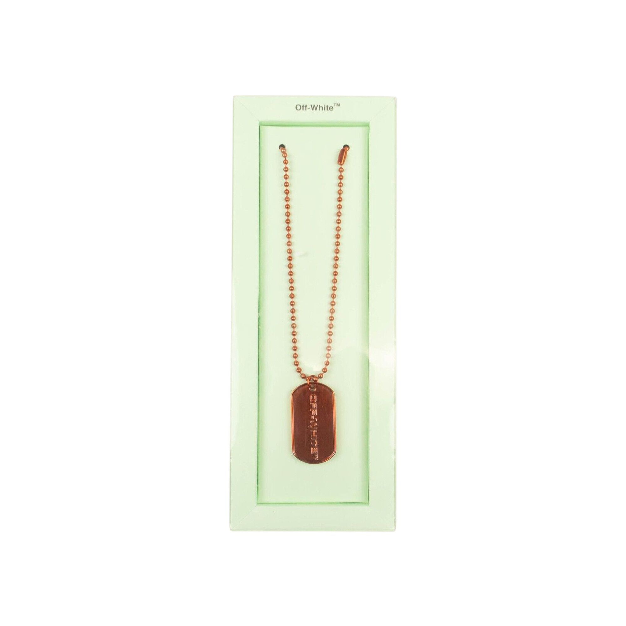 Buy Off White Dog Tag Chain Necklace Orange OMOB030R202530011900 GOAT