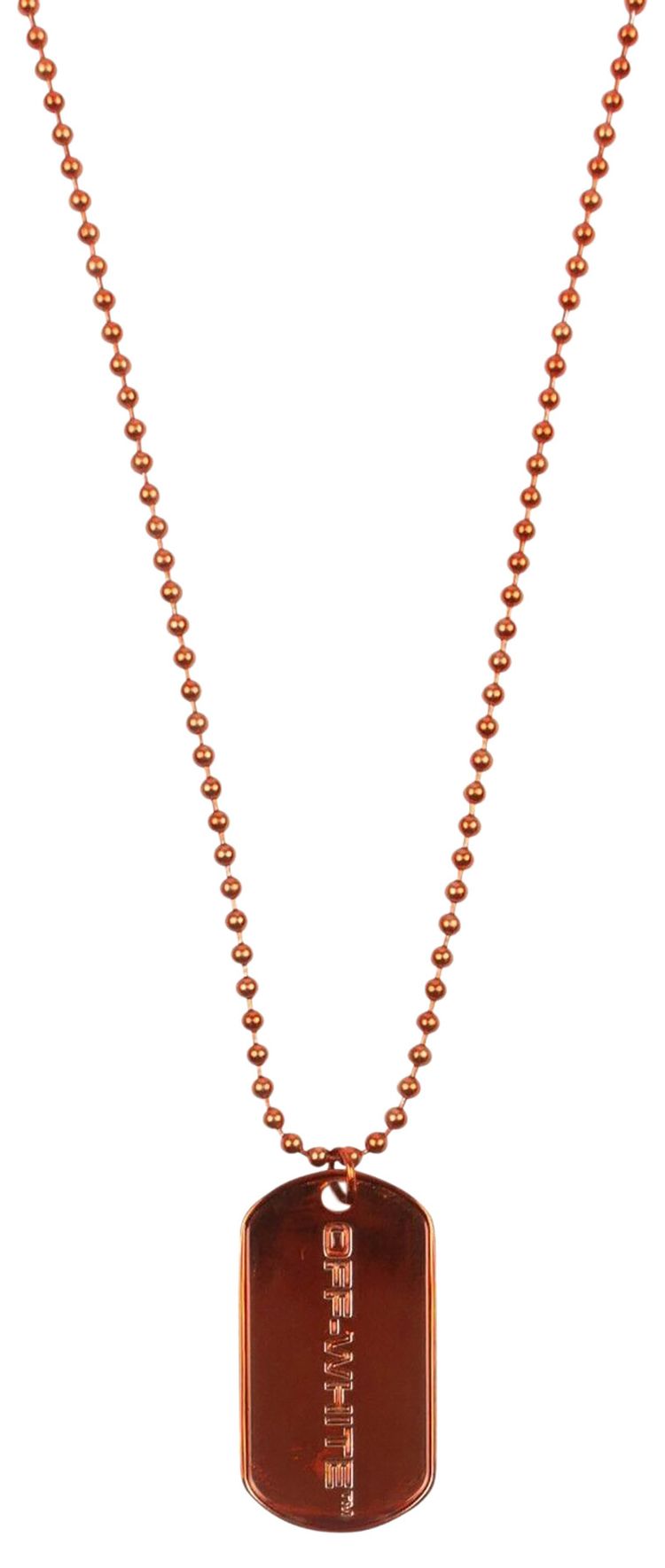 Off White Dog Tag Chain Necklace Orange