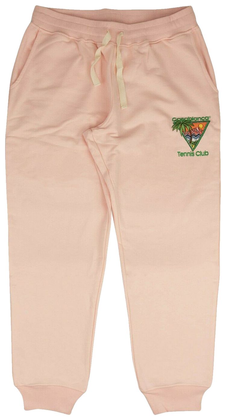 Casablanca Tennis Club Island Embroidered Sweatpants Pink