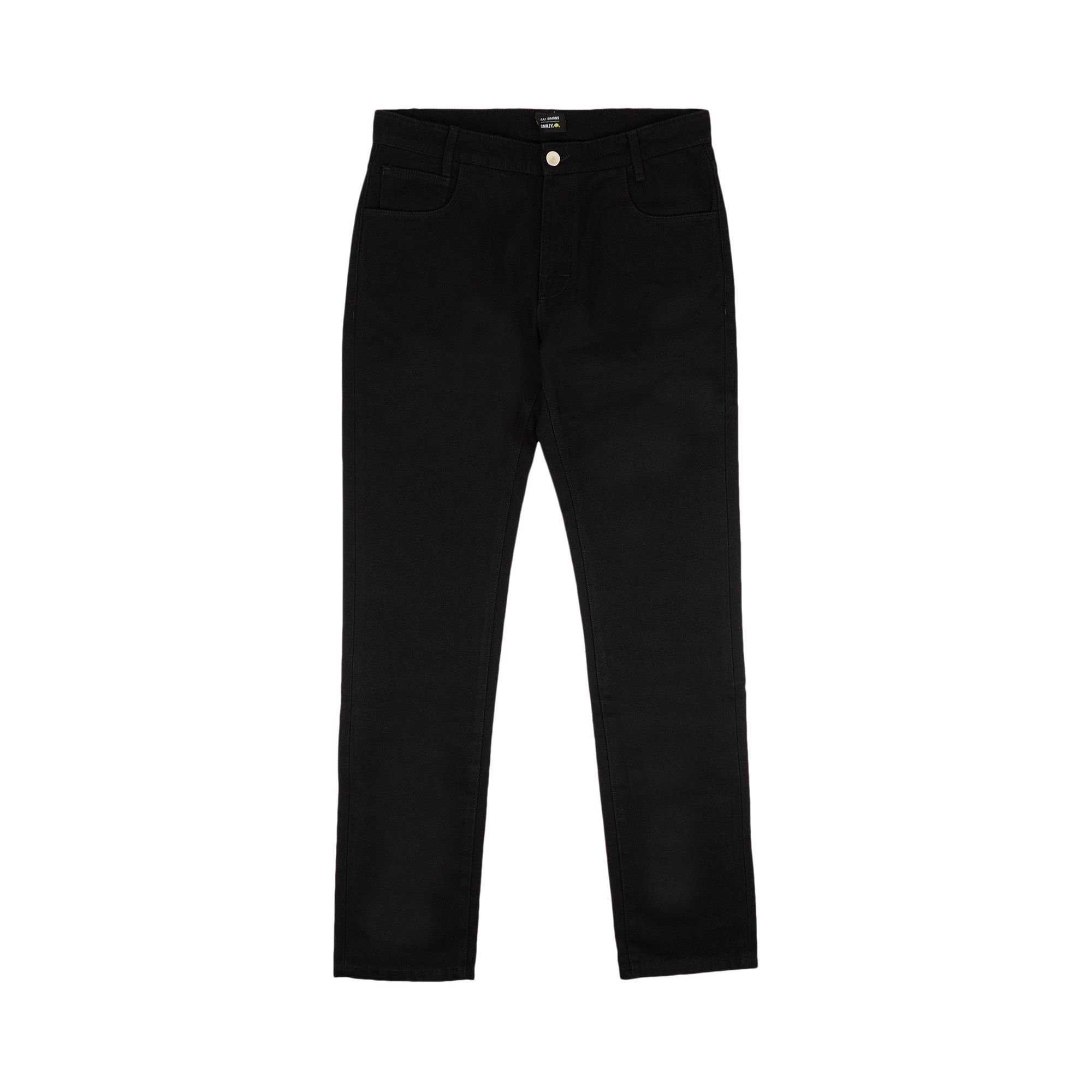 Buy Raf Simons Smiley Rear Logo Patch Jeans 'Black' - 224