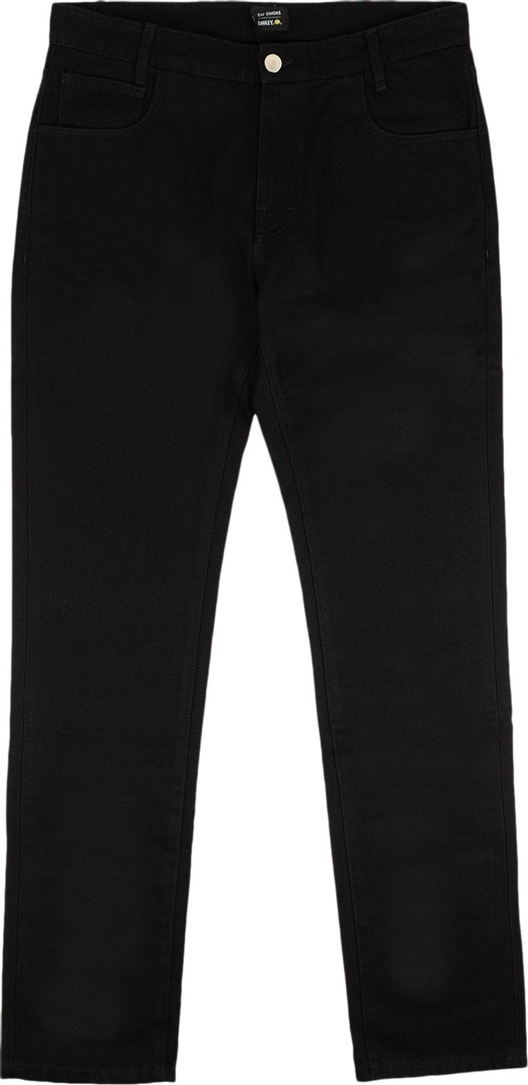 Raf Simons Smiley Rear Logo Patch Jeans Black