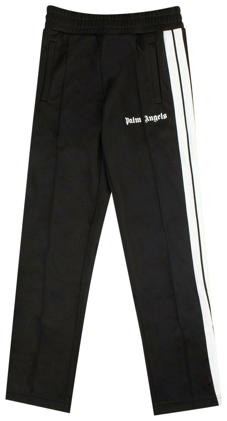 Palm Angels White Logo Classic Track Pants BlackWhite