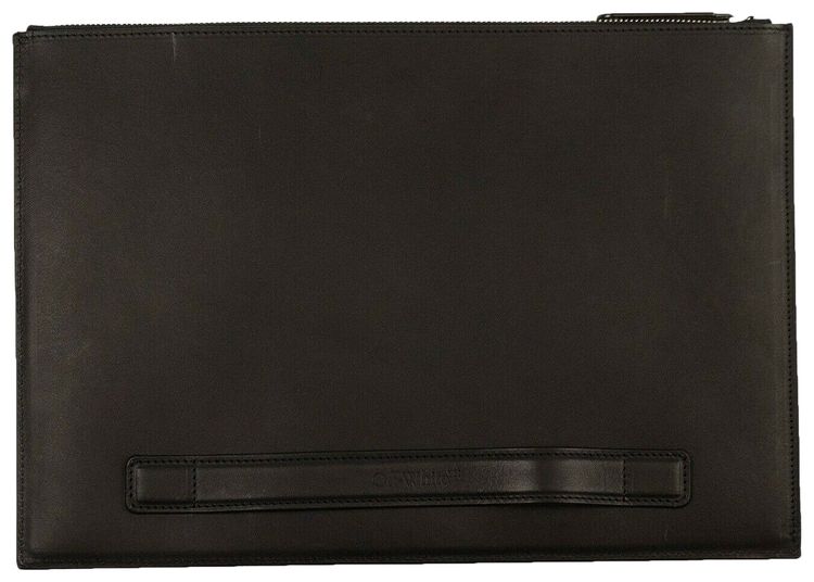 Off White Diag Formal Document Pouch Black