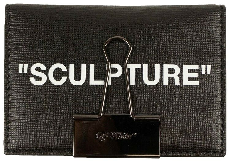 Off White Clip Sculpture Cardholder Black
