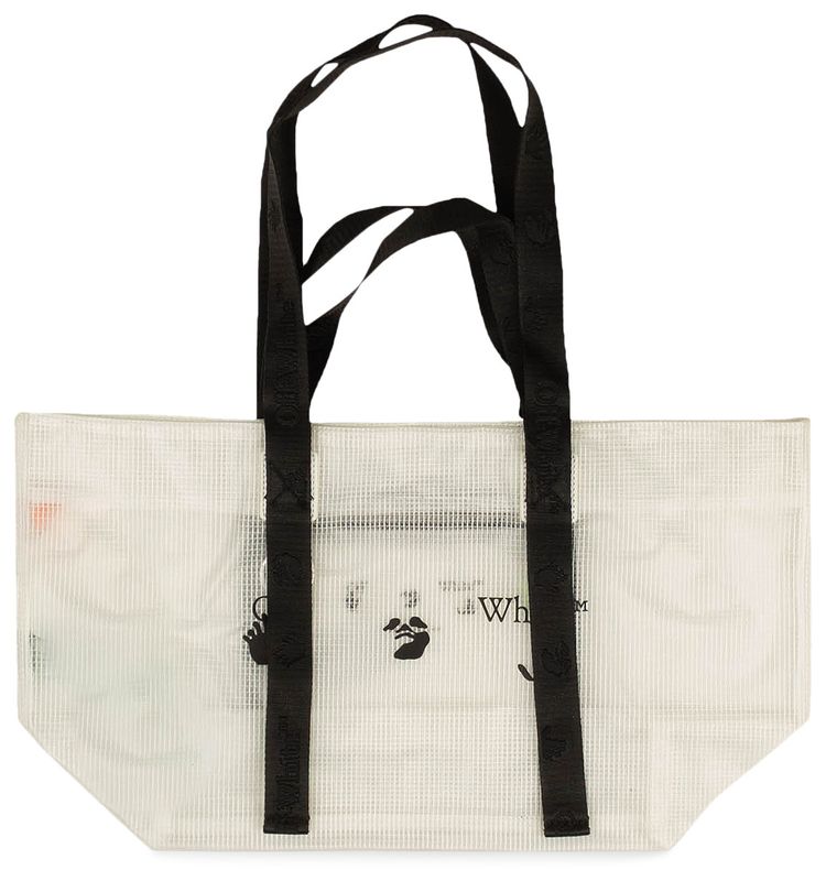 Off White Logo PVC Small Tote Bag White