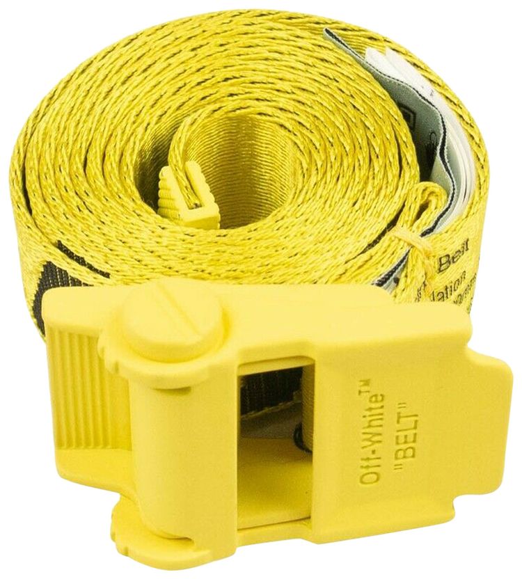 Off White Industrial Logo Mini Belt Yellow