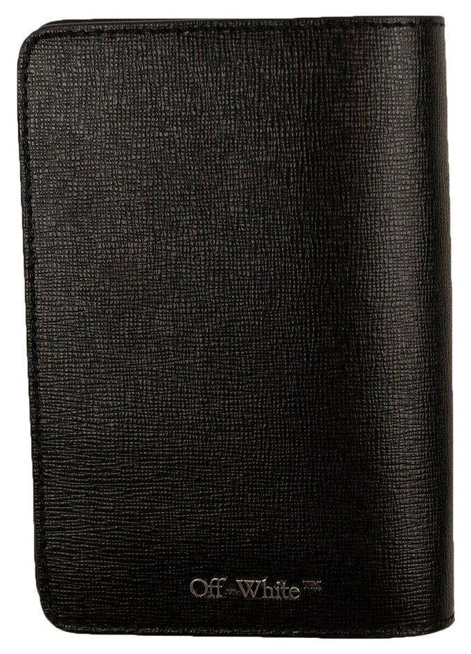 Off White Diag Passport Holder BlackWhite