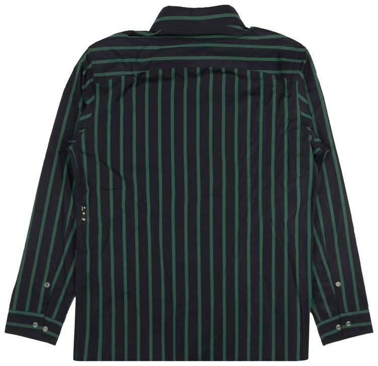 Off White Striped Shirt Dark Blue