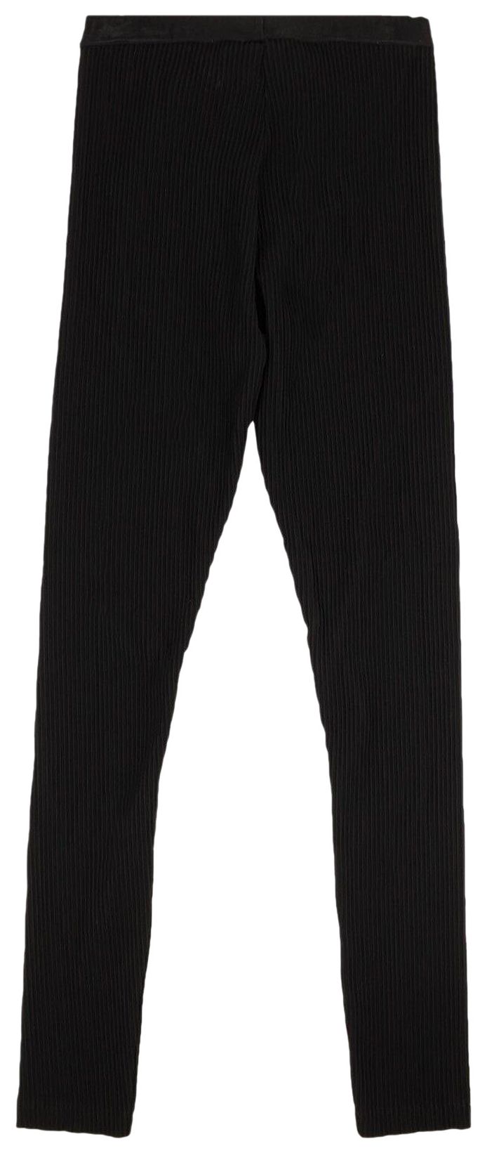 Off White Ribbed Logo Band Leggings Black