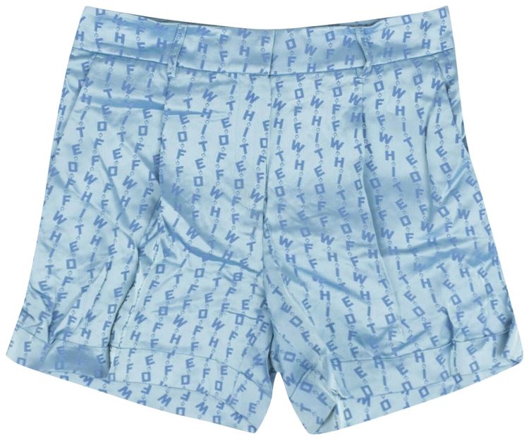 Off White Logo Pattern Shorts Blue