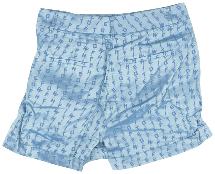 Off White Logo Pattern Shorts Blue