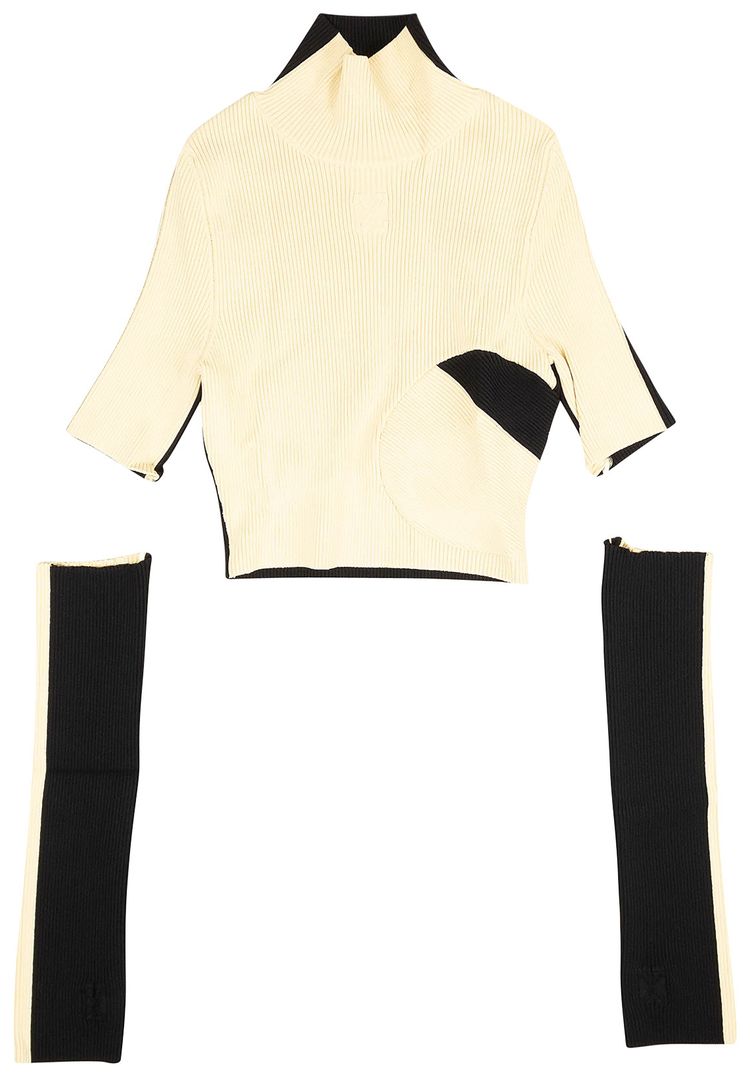 Off White Front N Back Top BeigeBlack