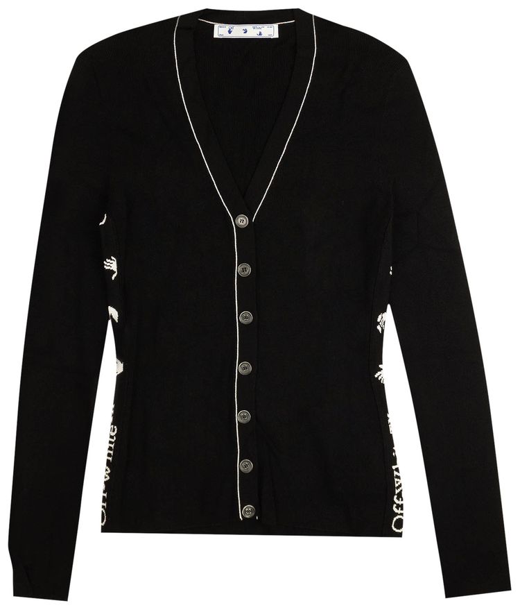 Off White Basic Logo Cardigan Black