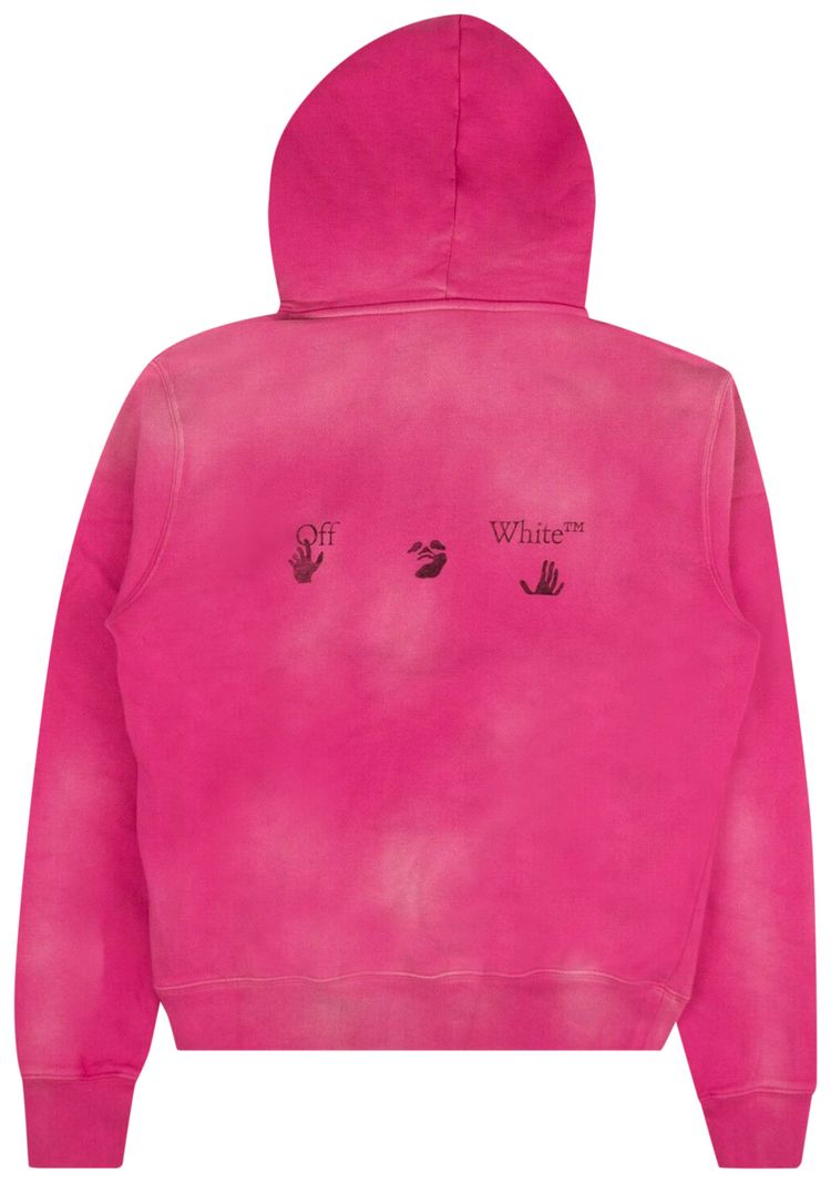 Off White Logo Vinatge Slim Hoodie Pink