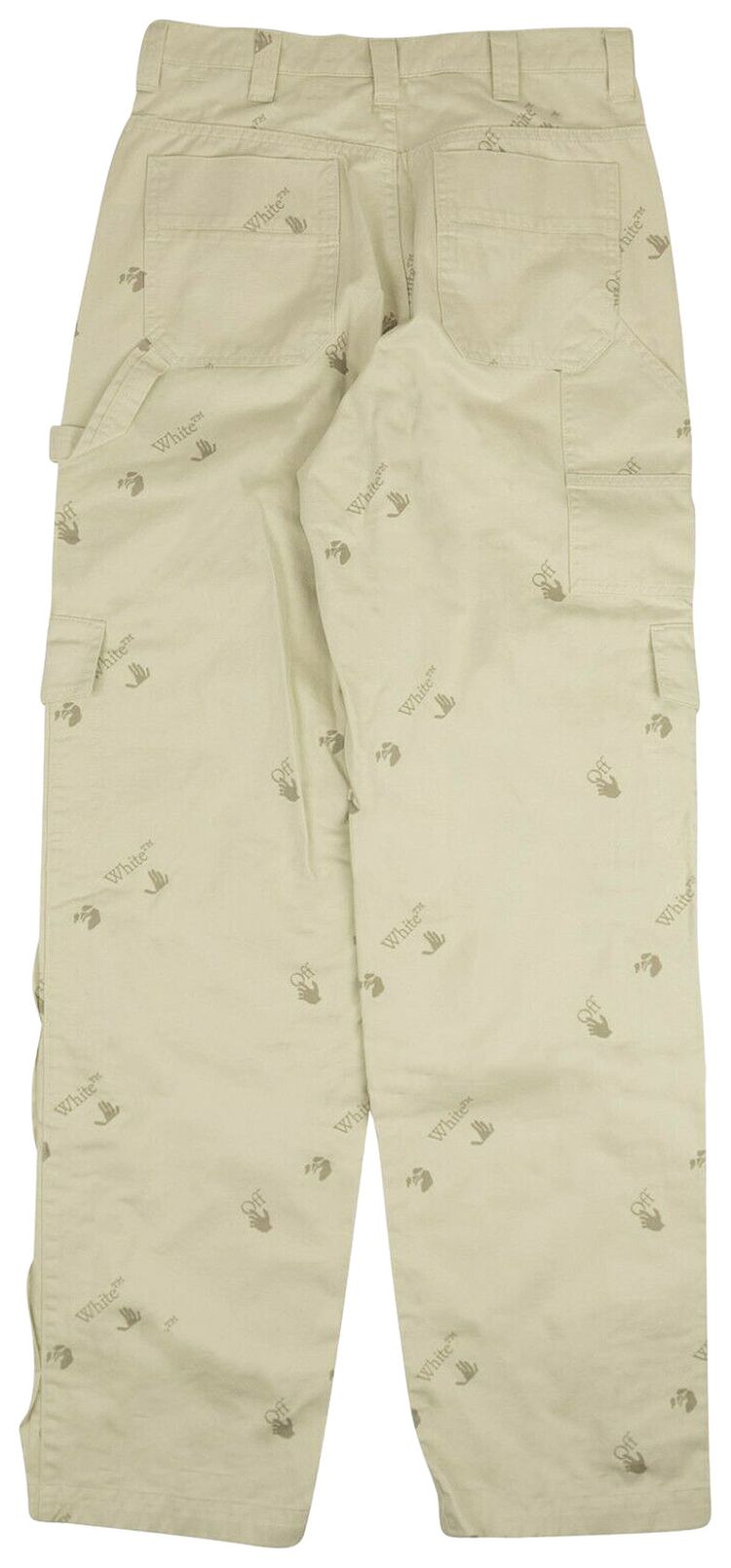 Off White Allover Carpenter Pants White