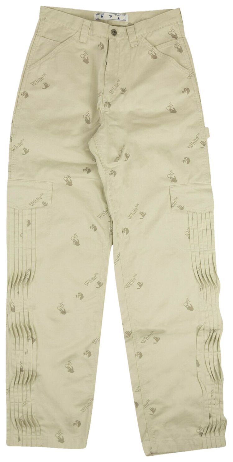 Off White Allover Carpenter Pants White