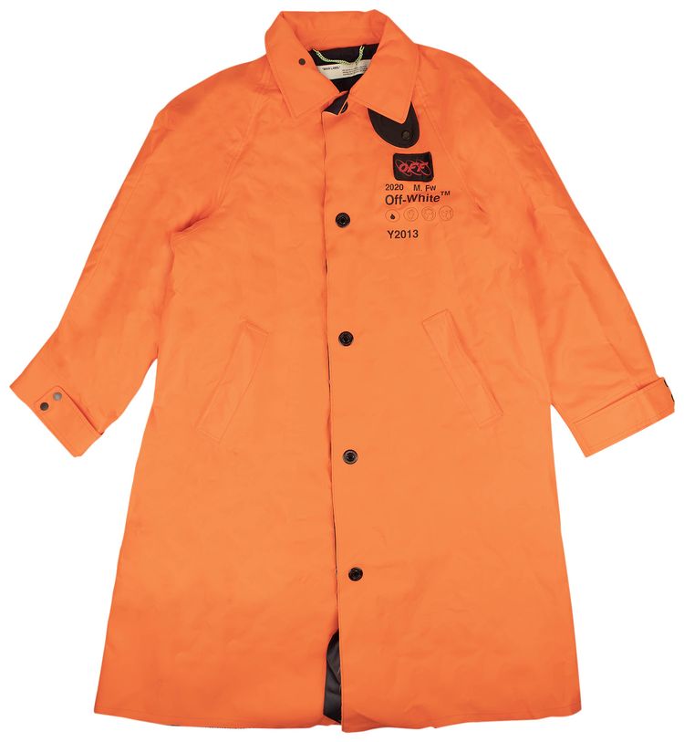 Off White Logo Coat Orange