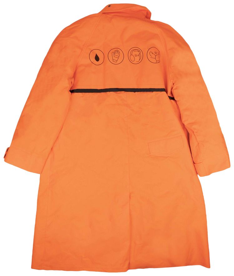 Off White Logo Coat Orange