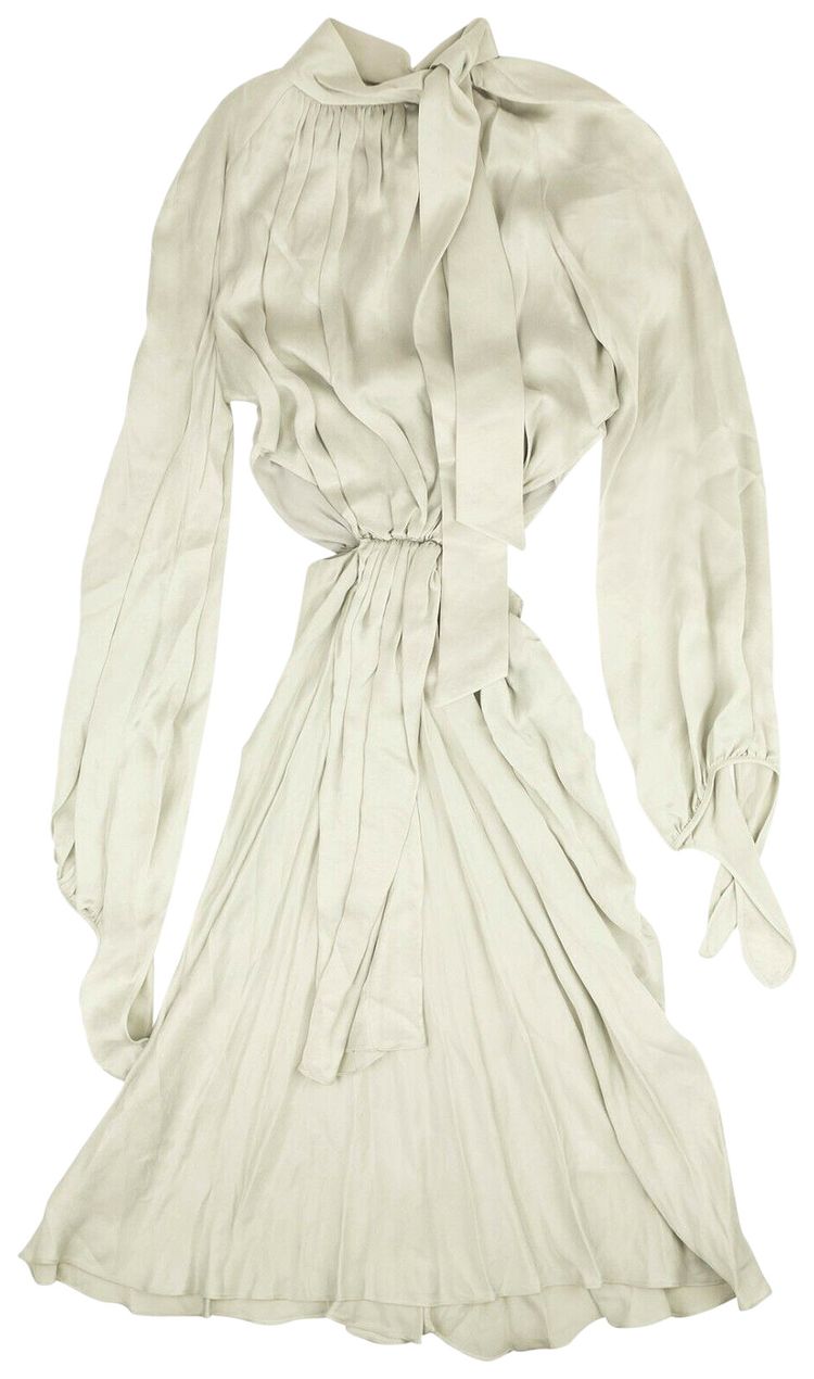 Off White Button Window Dress Grey