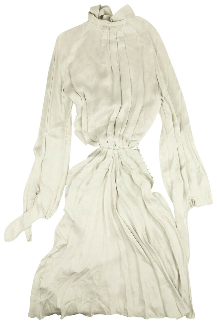 Off White Button Window Dress Grey