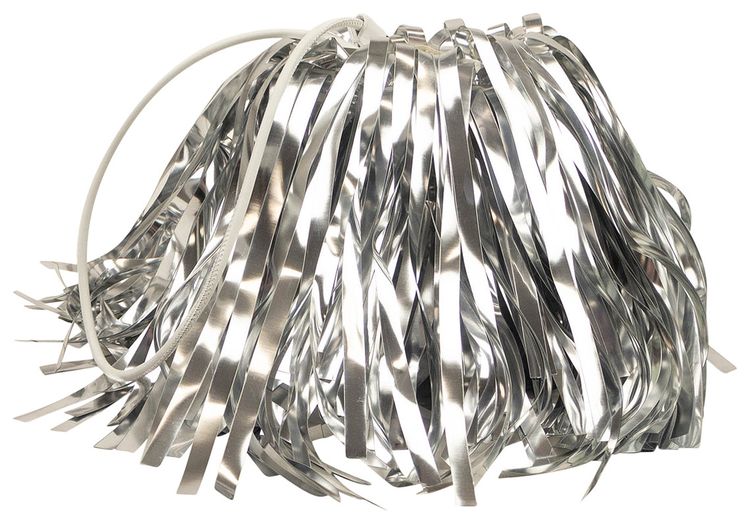 Off White Fringe Drawstring Bag Silver