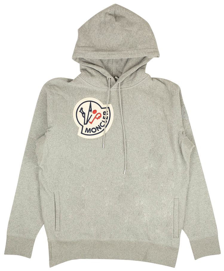 Moncler 1952 Logo Patch Hoodie Sweatshirt GreyWhite