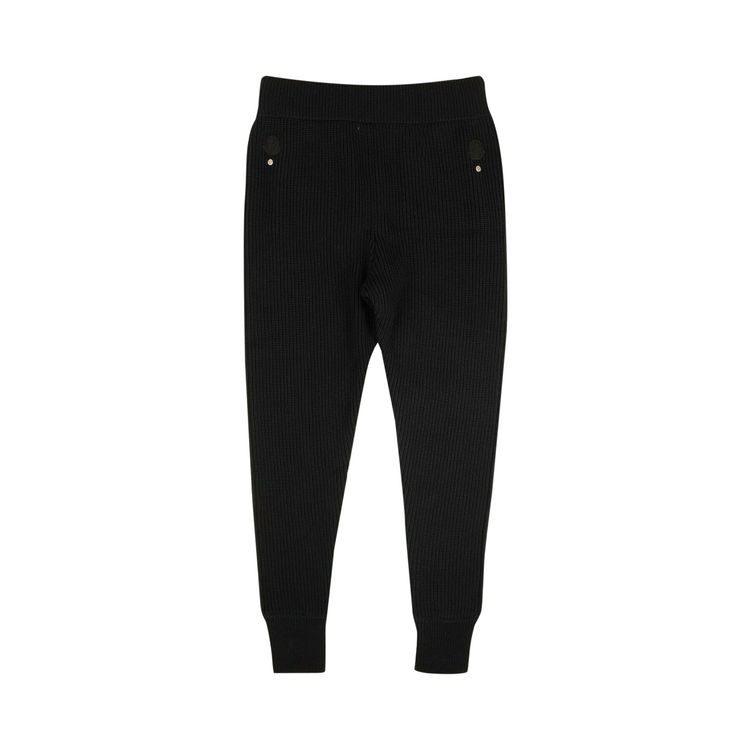 Moncler Logo Rib Knit Jogger Sweatpants Black