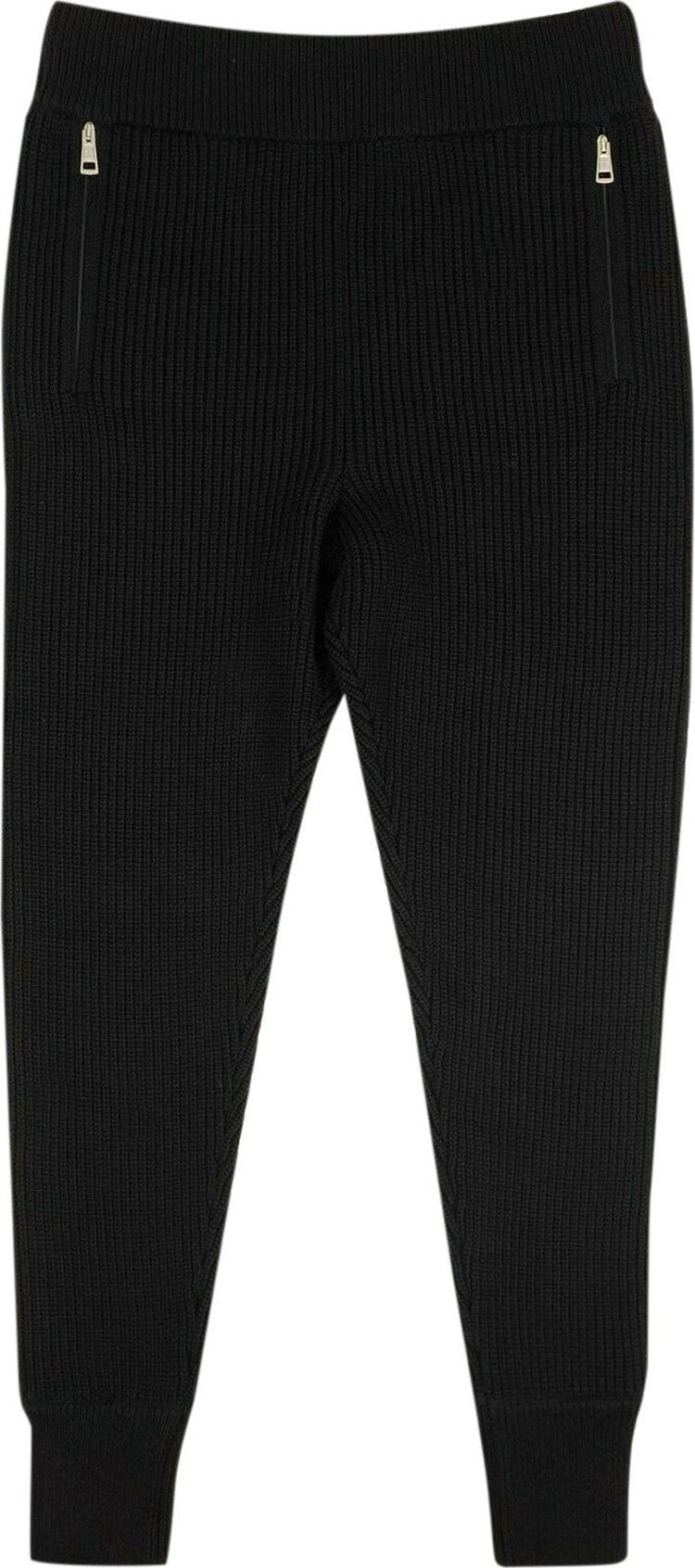 Moncler Logo Rib Knit Jogger Sweatpants 'Black'