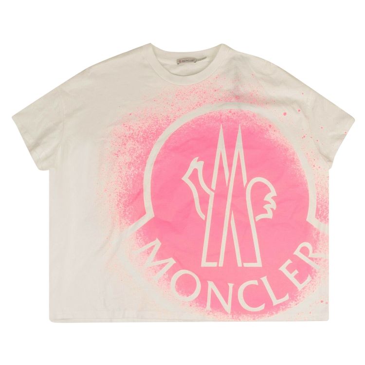 Moncler Short Sleeve Spray Paint T Shirt WhitePink