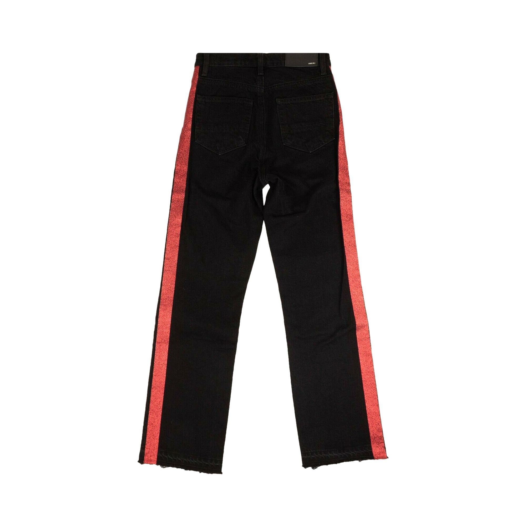 Buy Amiri Glitter Track Stripe Jeans Black Red 0498 200000202GTSJ BLAC GOAT