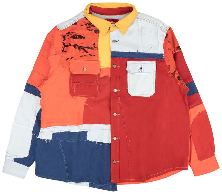 424 Multicolor Reworked Work Button Down Shirt Multicolor