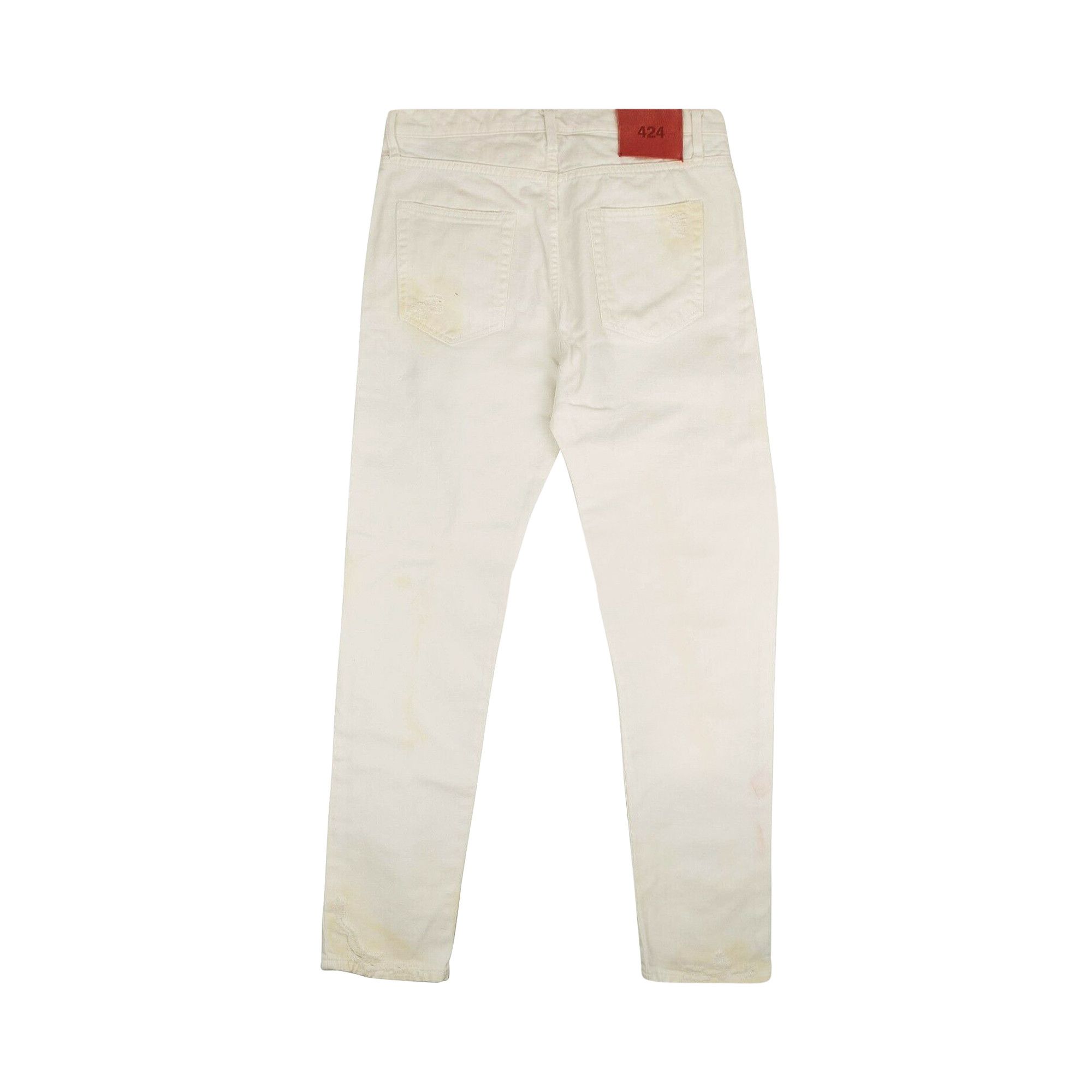 Buy 424 Distressed Denim Jeans 'White' - FF0SMT04AP TE708